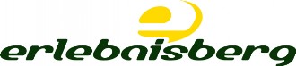 Schriftzug erlebnisberg mit gelbem Logo